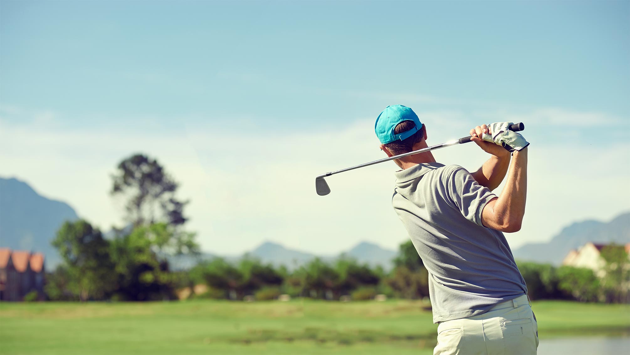 Man playing golf